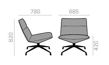 CAPRI LOUNGE BU1735 - Swivel upholstered armchair with 4-spoke base by Andreu World - view 3